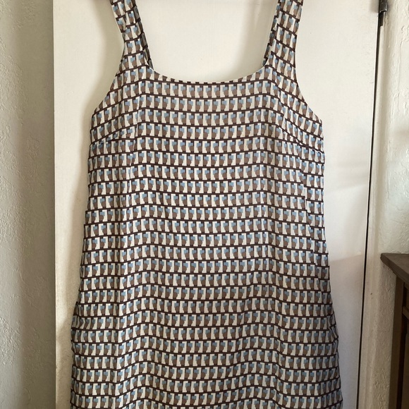 Wow & Flutter Art Deco Print A-line mini jumper w/pockets Large - Picture 8 of 14